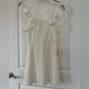 Superdown by Revolve:Elegant White Ruffle Mini Dress